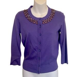 Kate Spade Purple Cardigan with Rhinestones Size XS